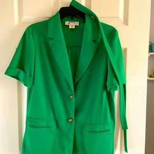 Vintage emerald green Joyce Brand shirt and pant set.